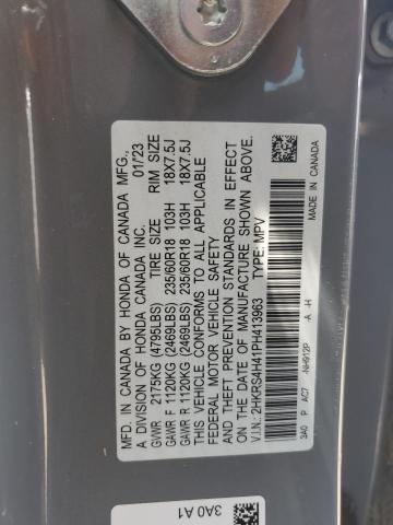 2HKRS4H41PH413963 - 2023 HONDA CR-V EX GRAY photo 13