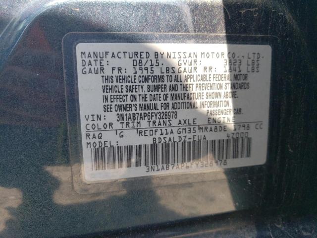 3N1AB7AP6FY328978 - 2015 NISSAN SENTRA S TEAL photo 13