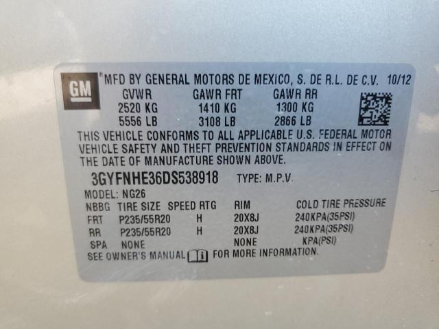 3GYFNHE36DS538918 - 2013 CADILLAC SRX PERFORMANCE COLLECTION Бежевый фото 12