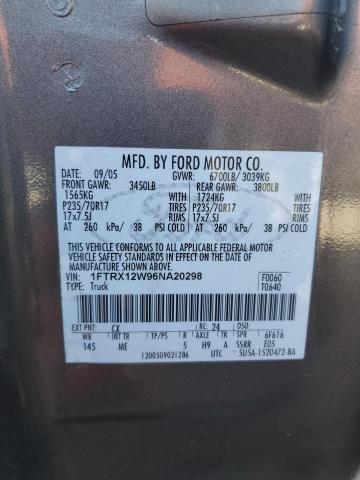 1FTRX12W96NA20298 - 2006 FORD F-150 GRAY photo 13