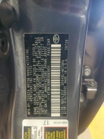 4T1BK1EB0EU083931 - 2014 TOYOTA AVALON BASE GRAY photo 12