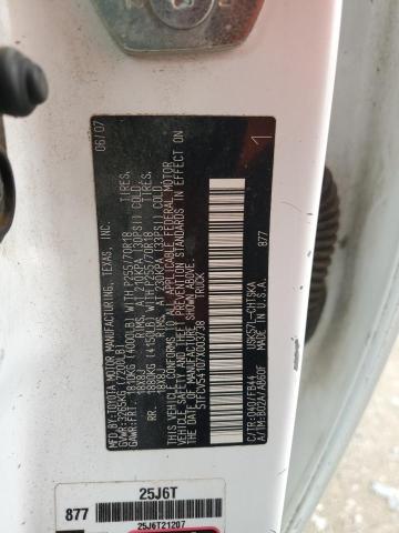 5TFCV54107X003738 - 2007 TOYOTA TUNDRA DOUBLE CAB SR5 WHITE photo 12