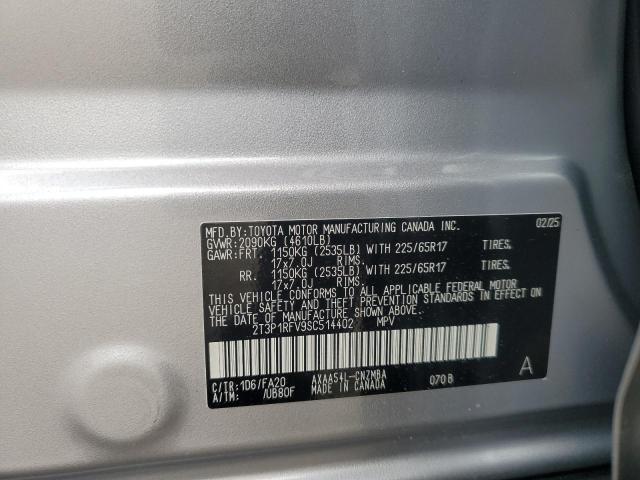 2T3P1RFV9SC514402 - 2025 TOYOTA RAV4 XLE SILVER photo 13