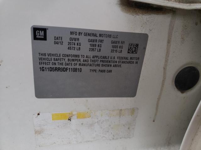 1G11D5RR9DF110810 - 2013 CHEVROLET MALIBU 1LT თეთრი ფოტო 12