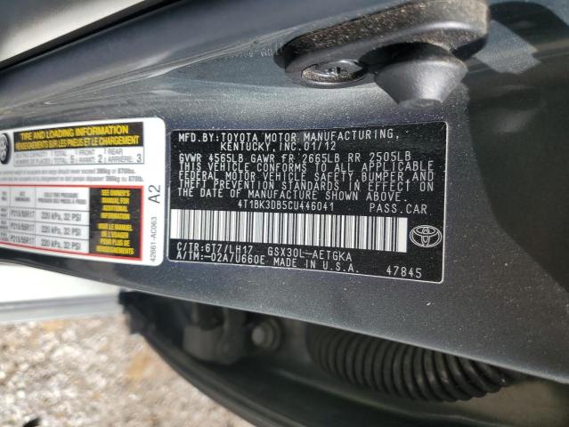 4T1BK3DB5CU446041 - 2012 TOYOTA AVALON BASE 灰色 照片 13