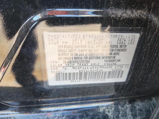 3N1AB7AP9JY207550 - 2018 NISSAN SENTRA S 黑色 照片 12