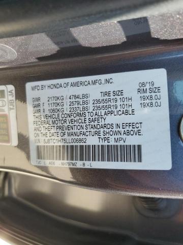 5J8TC1H75LL006862 - 2020 ACURA RDX ADVANCE GRAY photo 12