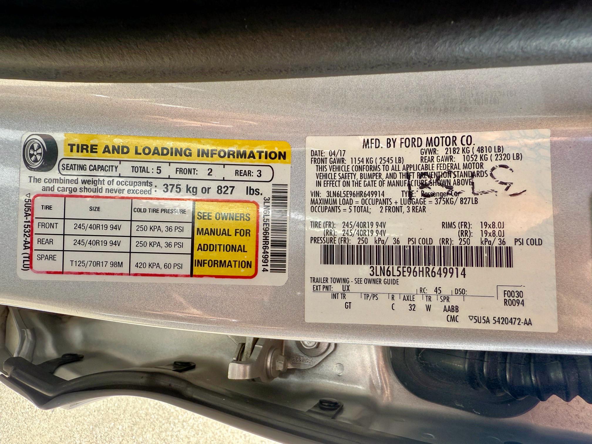 3LN6L5E96HR649914 - 2017 LINCOLN MKZ RESERVE SILVER photo 10