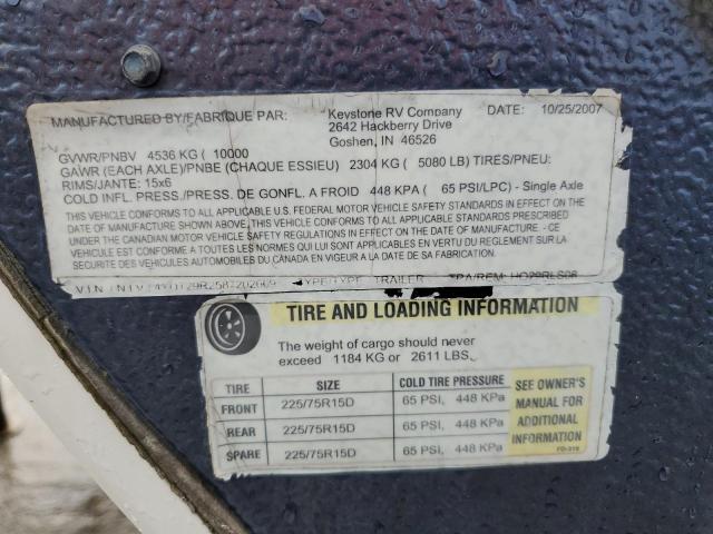 4YDT29R2587202669 - 2008 KEYSTONE HORNET WHITE photo 10