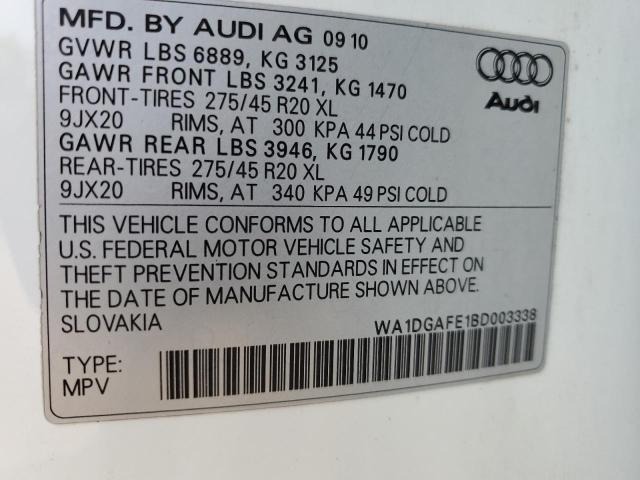 WA1DGAFE1BD003338 - 2011 AUDI Q7 PRESTIGE WHITE photo 13