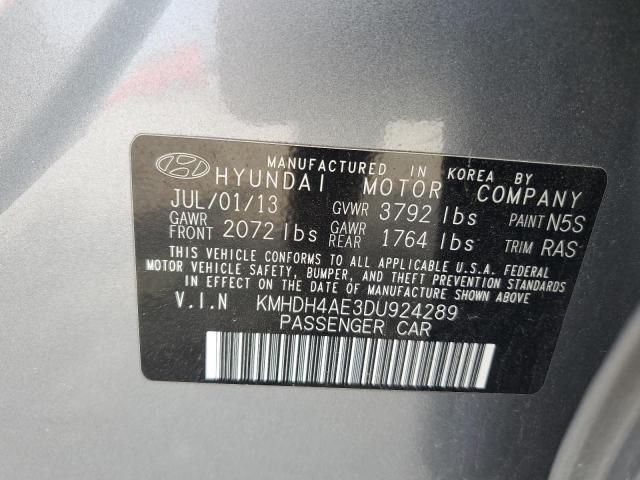 KMHDH4AE3DU924289 - 2013 HYUNDAI ELANTRA GLS SILVER photo 12