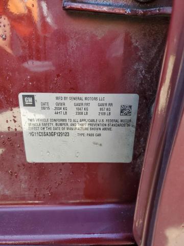 1G11C5SA3GF129123 - 2016 CHEVROLET MALIBU LIM LT 栗色 照片 12