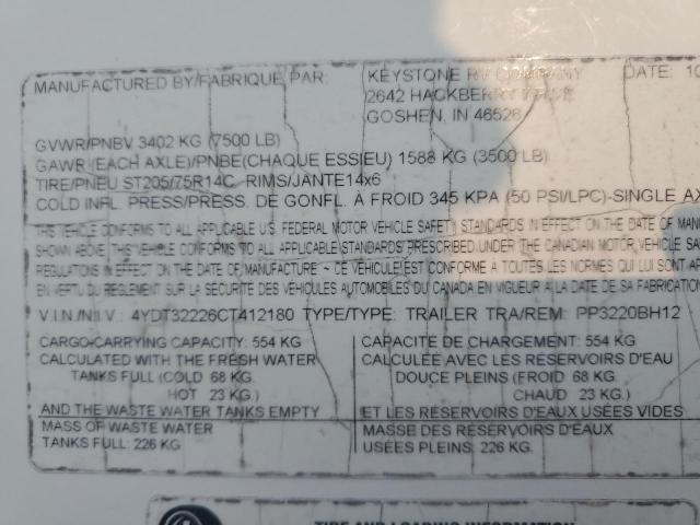 4YDT32226CT412180 - 2012 KEYSTONE PASSPORT 白色 照片 10