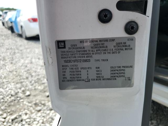 1GCEC19T57Z139823 - 2007 CHEVROLET SILVERADO C1500 CLASSIC WHITE photo 12