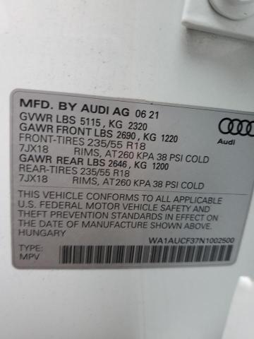 WA1AUCF37N1002500 - 2022 AUDI Q3 PREMIUM 40 WHITE photo 13