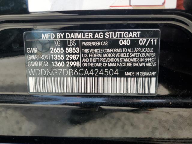 WDDNG7DB6CA424504 - 2012 MERCEDES-BENZ S 550 BLACK photo 12