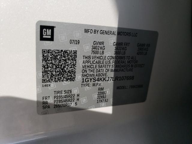 1GYS4KKJ7LR107698 - 2020 CADILLAC ESCALADE ESV PLATINUM თეთრი ფოტო 13