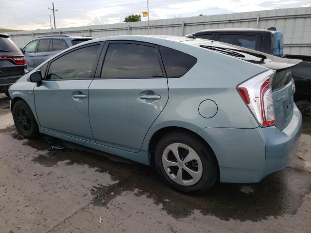 JTDKN3DU6E1736886 - 2014 TOYOTA PRIUS TURQUOISE photo 2