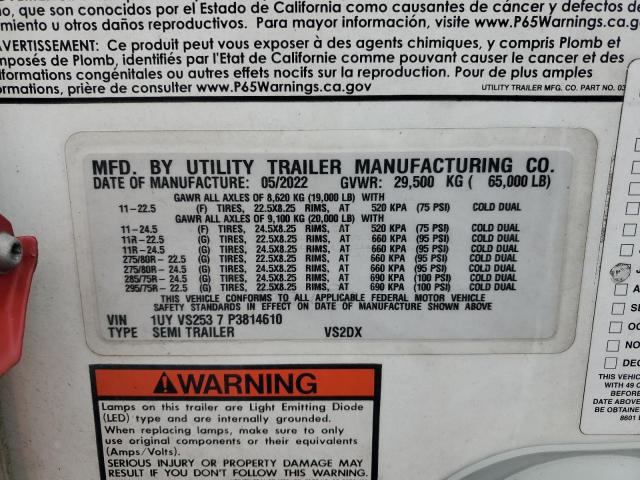 1UYVS2537P3814610 - 2023 UTILITY TRAILER Սպիտակ լուսանկար 10