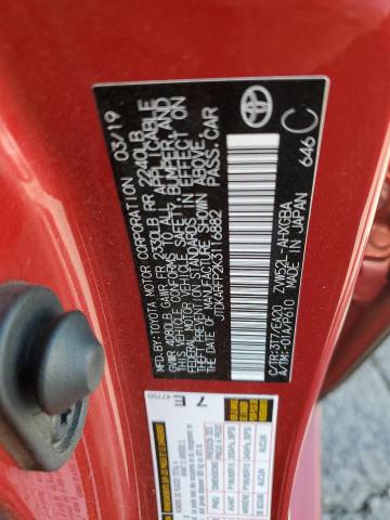 JTDKARFP2K3116882 - 2019 TOYOTA PRIUS PRIM 红色 照片 13