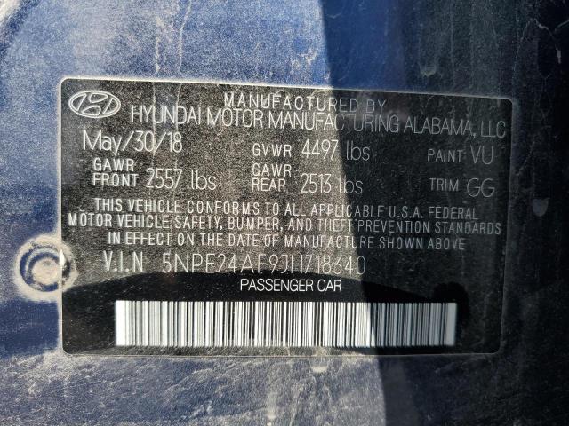 5NPE24AF9JH718340 - 2018 HYUNDAI SONATA SE BLUE photo 12