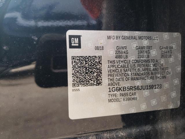 1G6KB5RS6JU159123 - 2018 CADILLAC CT6 BLACK photo 12