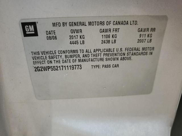 2G2WP552171119773 - 2007 PONTIAC GRAND PRIX 银色 照片 12