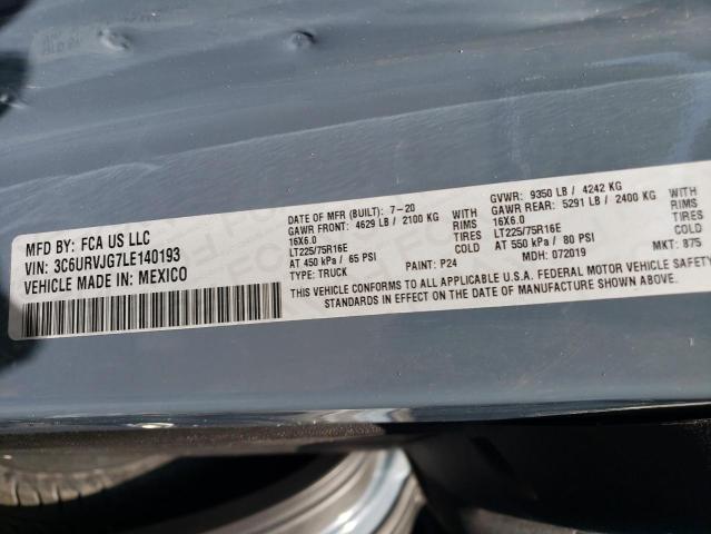 3C6URVJG7LE140193 - 2020 RAM PROMASTER 3500 HIGH BLUE photo 13