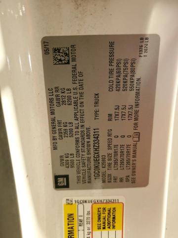 1GC0KUEGXHZ334311 - 2017 CHEVROLET SILVERADO K2500 HEAVY DUTY WHITE photo 13