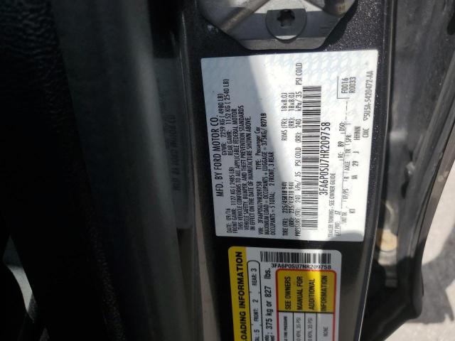 3FA6P0SU7HR209758 - 2017 FORD FUSION TITANIUM PHEV 灰色 照片 12