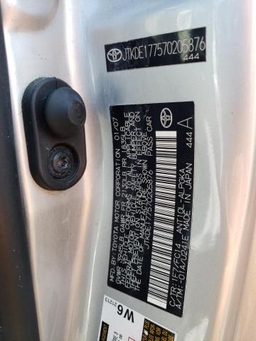 JTKDE177570205876 - 2007 TOYOTA SCION TC 银色 照片 12