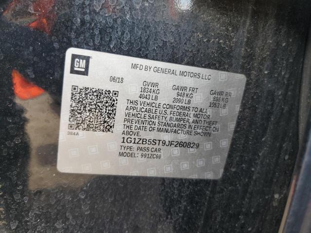 1G1ZB5ST9JF260829 - 2018 CHEVROLET MALIBU LS BLACK photo 12