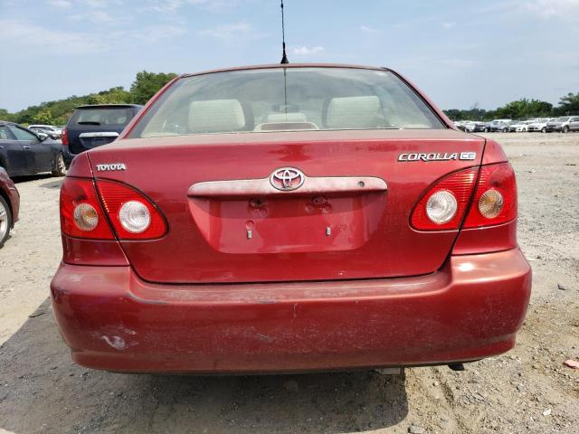 JTDBR32E060098237 - 2006 TOYOTA COROLLA CE RED photo 6