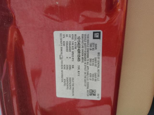 1GYS4CEF4DR105485 - 2013 CADILLAC ESCALADE PREMIUM RED photo 12