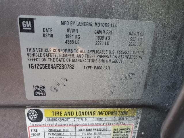 1G1ZC5E04AF230782 - 2010 CHEVROLET MALIBU 1LT BROWN photo 12