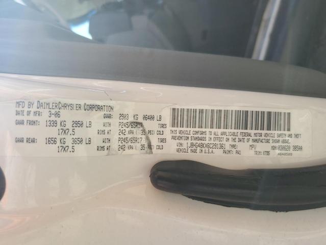 1J8HG48KX6C291361 - 2006 JEEP COMMANDER 白色 照片 12