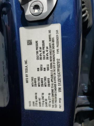5YJ3E1EA7PF682912 - 2023 TESLA MODEL 3 BLUE photo 13