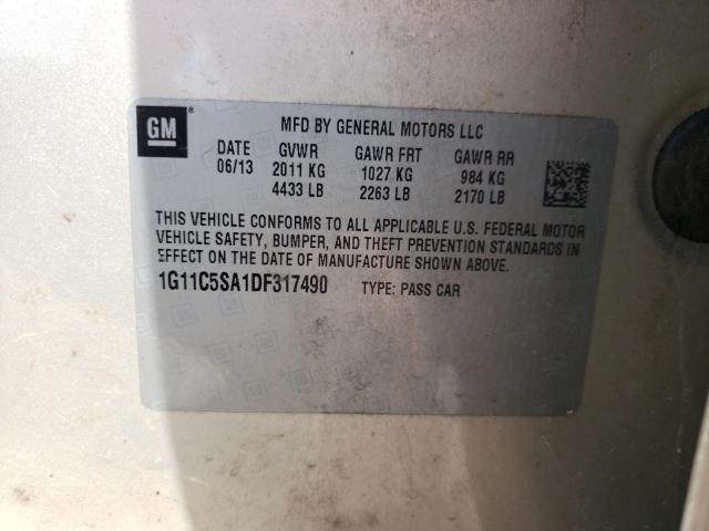 1G11C5SA1DF317490 - 2013 CHEVROLET MALIBU 1LT 金色 照片 12