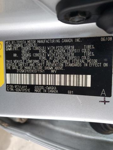 2T2GK31U59C071141 - 2009 LEXUS RX 350 SILVER photo 13