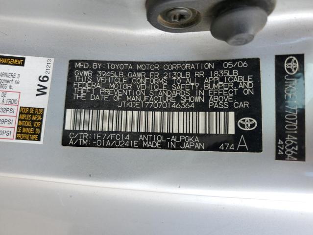 JTKDE177070146364 - 2007 TOYOTA SCION TC 银色 照片 12