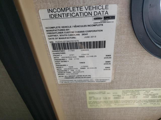 4UZAAJDT6ECFS7475 - 2014 FREIGHTLINER CHASSIS XC ორფეროვანი ფოტო 10