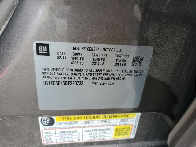 1G1ZC5E16BF293733 - 2011 CHEVROLET MALIBU 1LT თაფლისფერი ფოტო 12