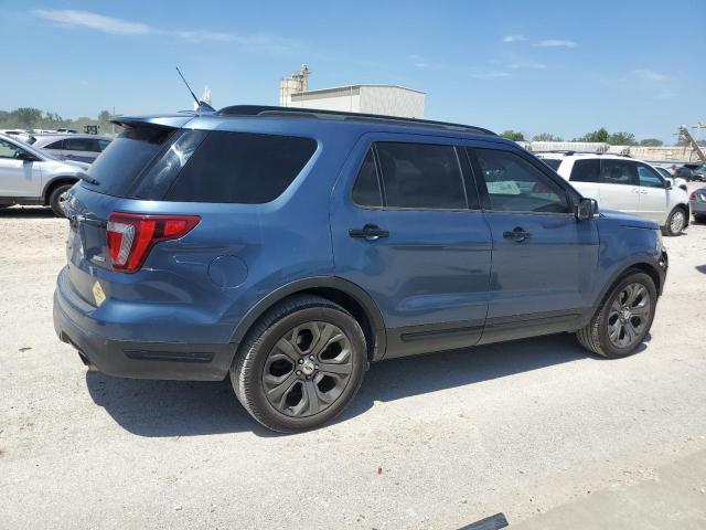 1FM5K8GT6JGA88488 - 2018 FORD EXPLORER SPORT أزرق صورة 3