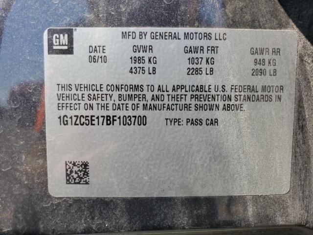 1G1ZC5E17BF103700 - 2011 CHEVROLET MALIBU 1LT 石墨色 照片 12