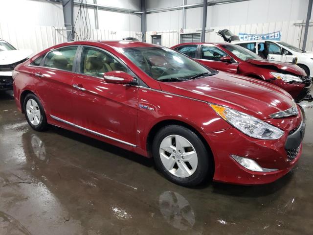 KMHEC4A40BA017377 - 2011 HYUNDAI SONATA HYBRID RED photo 4