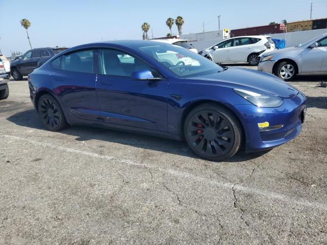 5YJ3E1EC0NF337669 - 2022 TESLA MODEL 3 أزرق صورة 4