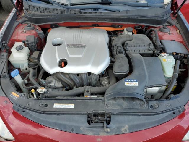 KMHEC4A49EA108832 - 2014 HYUNDAI SONATA HYBRID RED photo 11