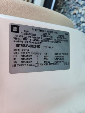 1GYFK63848R238637 - 2008 CADI ESCALADE LUXURY თეთრი ფოტო 13