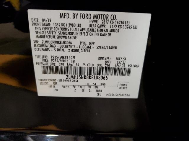 2LMHJ5NK8KBL03066 - 2019 LINCOLN MKT BLACK photo 14