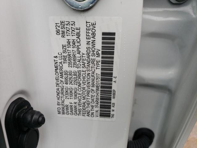 7FARW1H79ME017517 - 2021 HONDA CR-V SE WHITE photo 13